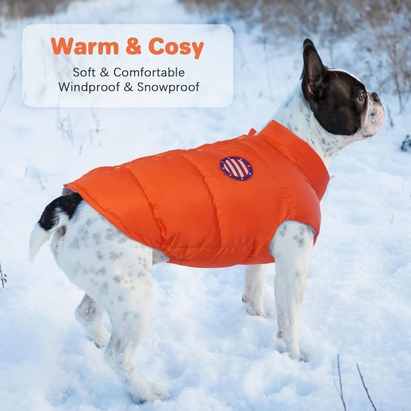 Kuoser Winter Dog Vest Quilted Windproof Puffer Jacket..orange..large..(NWT) - Picture 5 of 7